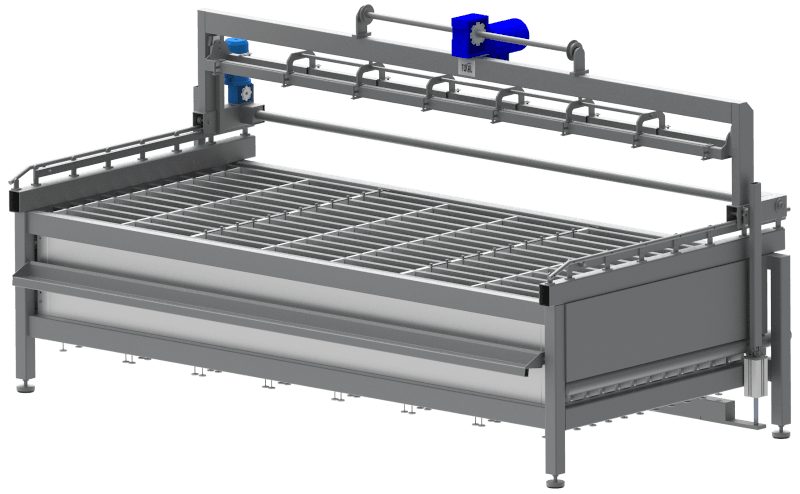 Automatic unloading plate freezer